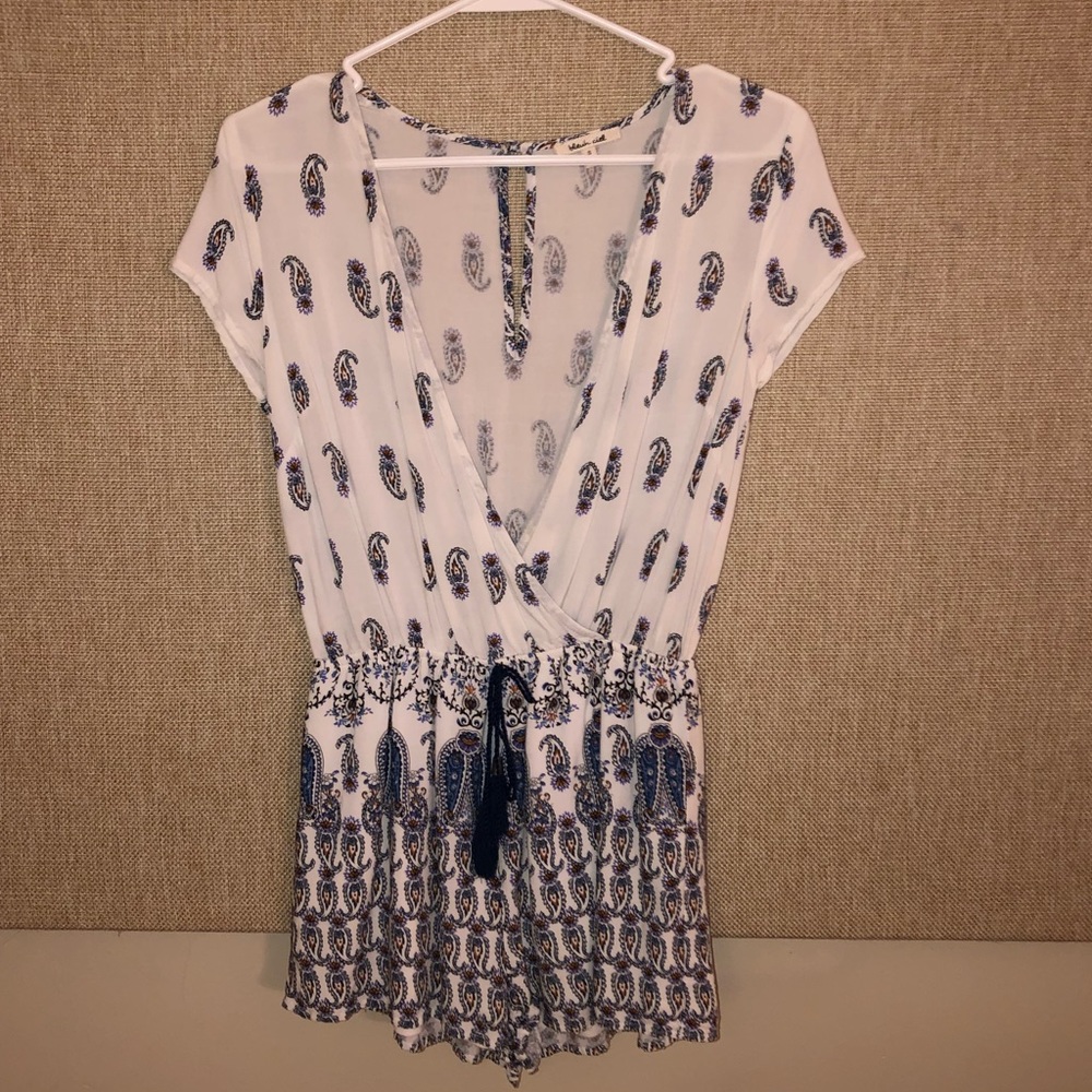 Blue & White Romper